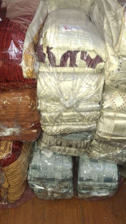 Curtains and sofa covers packed after dry cleaning